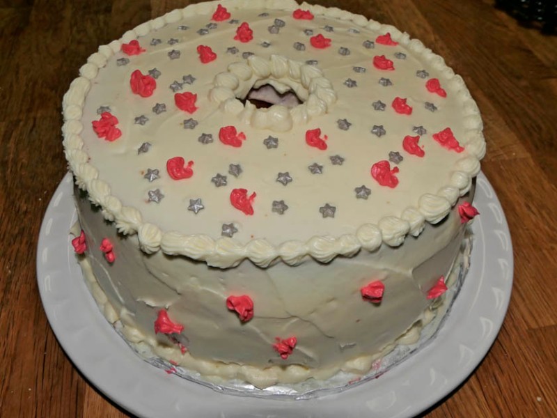 Double White Chocolate Raspberry Cake